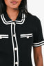 Maje Black Knit Faux Pearl Button Up Mini Dress Size 34