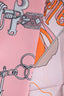 Hermès Orange/Pink Silk 'Caleche Mors Et Bouteilles' Twilly