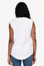 Balmain White Cotton Logo Tank Top with Gold Buttons Size 36