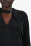 Equipment Black Silk V Neck Long Sleeve Top Size L