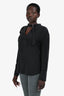 Equipment Black Silk V Neck Long Sleeve Top Size L