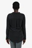 Equipment Black Silk V Neck Long Sleeve Top Size L