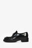 Prada Black Brushed Leather Loafers Size 37.5