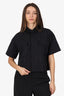 Sacai Thomas Mason Black Pleated Sheared Poplin Shirt Size 1