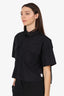 Sacai Thomas Mason Black Pleated Sheared Poplin Shirt Size 1