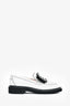 Roger Vivier White Patent Crystal Buckle Loafers Size 37