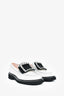 Roger Vivier White Patent Crystal Buckle Loafers Size 37