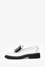 Roger Vivier White Patent Crystal Buckle Loafers Size 37
