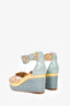 Hermès Multicolour Braided Leather 'Ines' Espadrille Wedge Sandals Size 37