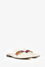 Gucci Cream Leather GG 'Peyton' Slip On Mules Size 38