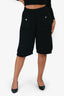 Pre-Loved Chanel™ Black Wool Cable Knit Bermuda Shorts Size 36