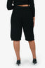 Pre-Loved Chanel™ Black Wool Cable Knit Bermuda Shorts Size 36
