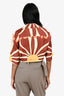 Sandro Brown Multicolour Silk Cropped Top Size 1