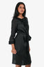 'S Max Mara Black Linen Ruffle Dress Size 38