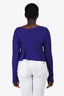 Jacquemus Purple Ribbed Knit Ribbed 'La Maille Pralù' Cardigan Size 38