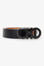 Salvatore Ferragamo Black Leather Gancini Buckle Size 38