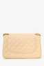 Pre-Loved Chanel™ 2010-11 Beige Caviar Leather Jumbo Classic Double Flap Bag