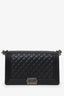 Pre-Loved Chanel™ 2017-18 Black Quilted Lambskin Medium Boy Bag