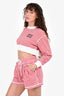 Miu Miu 2021 Red/White Ginham Cropped Sweatshirt Size XS + Shorts Size 38 Set