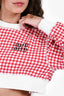 Miu Miu 2021 Red/White Ginham Cropped Sweatshirt Size XS + Shorts Size 38 Set