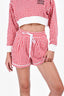 Miu Miu 2021 Red/White Ginham Cropped Sweatshirt Size XS + Shorts Size 38 Set