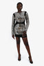 David Koma Black/ Crystal Embellished Long Sleeve Mini Dress Size 10 UK
