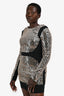 David Koma Black/ Crystal Embellished Long Sleeve Mini Dress Size 10 UK