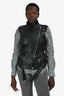 Pierre Balmain Black Leather Moto Vest Size 42
