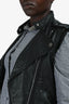 Pierre Balmain Black Leather Moto Vest Size 42