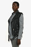 Pierre Balmain Black Leather Moto Vest Size 42