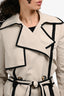 Lanvin Beige/Black Trim Midi Trench Coat Size S