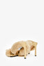 Bottega Veneta Cream Leather Fur 'Curve' Heels Size 38.5