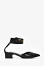 Pre-Loved Chanel™ Black Leather Logo Ankle Strap D'Orsday Heels Size 38.5