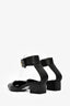 Pre-Loved Chanel™ Black Leather Logo Ankle Strap D'Orsday Heels Size 38.5