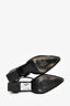 Pre-Loved Chanel™ Black Leather Logo Ankle Strap D'Orsday Heels Size 38.5