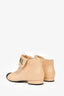 Pre-Loved Chanel™ 2019 Beige Lambskin Leather Logo Ankle Booties Size 39.5