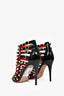 Valentino Black Patent Leather Gold Rockstud Cage Heels Size 39