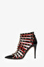 Valentino Black Patent Leather Gold Rockstud Cage Heels Size 39