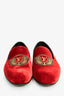 Louis Vuitton Red Velvet Slip-On 'Auteuil' Loafers Size 9 Mens