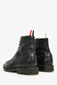 Thom Browne Black Pebbled Leather Lace-Up Boots Size 11 Mens