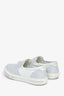 Louis Vuitton White/Grey Monogram Leather Slip-On Sneakers Size 8.5 Mens