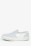 Louis Vuitton White/Grey Monogram Leather Slip-On Sneakers Size 8.5 Mens