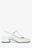 Miu Miu White Leather Mary Jane Flats Size 35