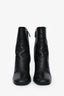 Prada Black Leather Block Heel Ankle Boots Size 35.5