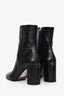 Prada Black Leather Block Heel Ankle Boots Size 35.5