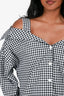 Prada 2018 Black & White Gingham Off The Shoulder Shirt Size 36