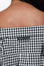 Prada 2018 Black & White Gingham Off The Shoulder Shirt Size 36