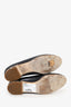 Pre-Loved Chanel™ Black Lambskin Leather Cap-Toe Chain Flats Size 36.5