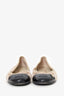 Pre-Loved Chanel™ Taupe Suede CC Cap Toe Ballet Flats Size 36.5