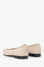 Pre-Loved Chanel™ Taupe Suede CC Cap Toe Ballet Flats Size 36.5